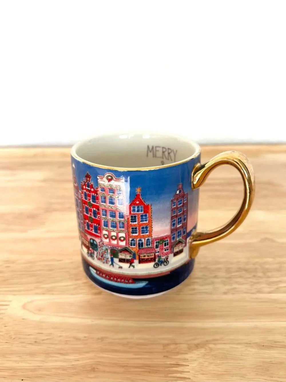 Anthropologie Holiday in The City Amsterdam Mug Merry & Bright - Picture 11 of 12